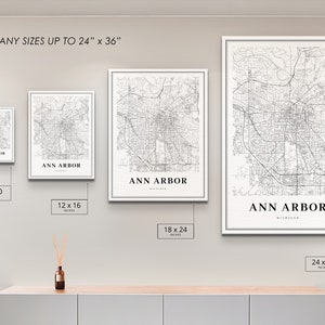 Ann Arbor MI Map Print Michigan USA Map Art Poster City image 6