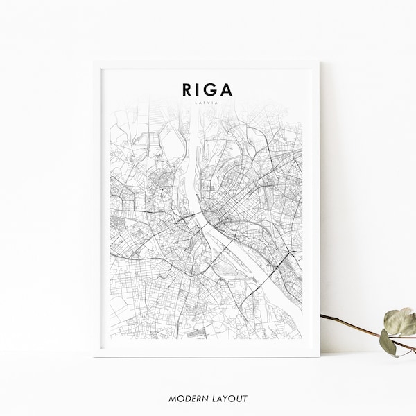 Riga Latvia Map Print, Map Art Poster, Rīga Rīgõ Latvija Latvijas, City Street Road Map Print, Nursery Room Wall Office Decor, Printable Map