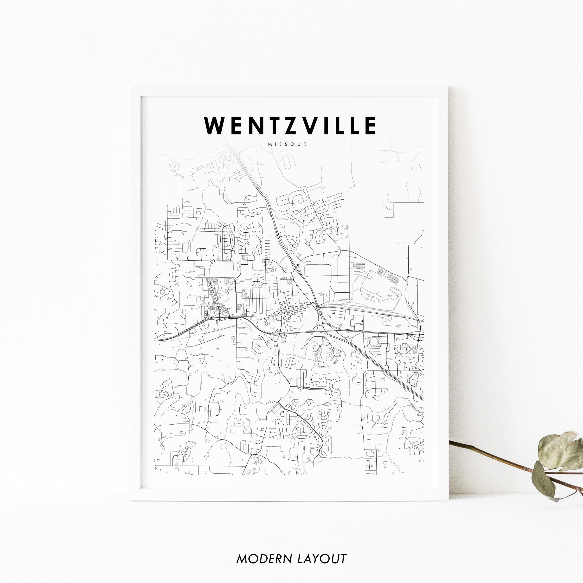 Wentzville MO Map Print Missouri USA Map Art Poster image