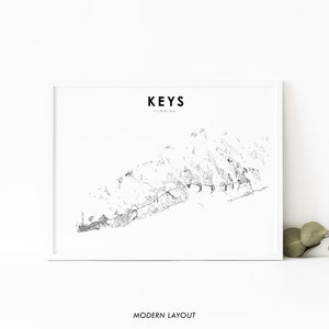 Florida Keys FL kaart afdrukken, Florida USA kaart kunst poster, Key West, stad straat routekaart afdrukken, kinderkamer muur kantoor decor, afdrukbare kaart
