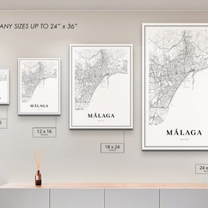 Malaga Spain Map Print, Málaga Map Art Poster, City Street Road Map Print, Nursery Room Wall Office Decor, Printable Map image 6
