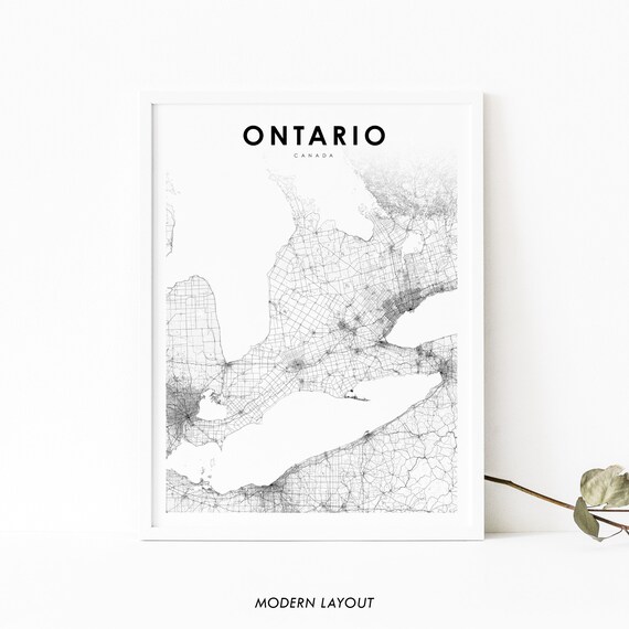 Southern Ontario Map Print ON Canada Map Art Poster Toronto - Etsy