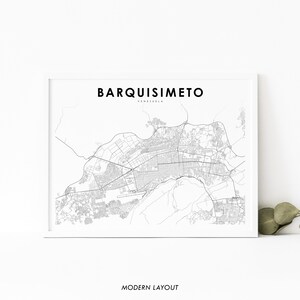 Barquisimeto Venezuela carte impression, carte Art affiche, Lara City Road rue carte impression, pépinière chambre mur bureau Decor, carte imprimable