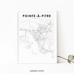 Pointe-a-Pitre Guadeloupe Map Print, Pointe-à-Pitre Map Art Poster, City Street Map Print, Nursery Room Wall Office Decor, Printable Map
