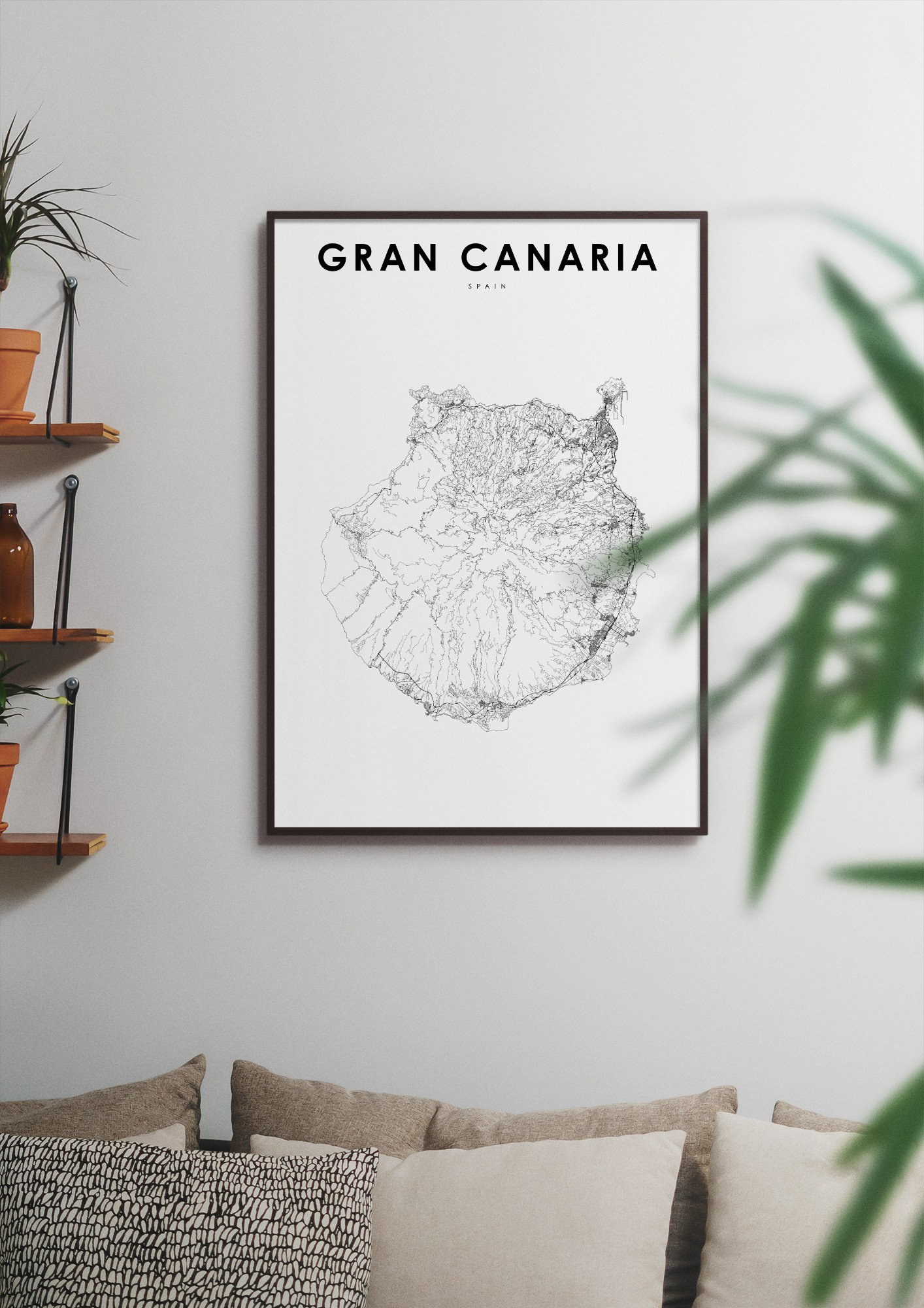 Gran Canaria Canary Islands Map Print Spain Map Art Poster