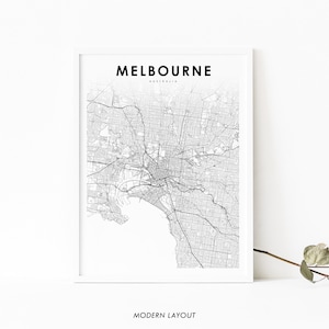 Impressão de mapa da área de Melbourne, Austrália, pôster artístico de mapa de Victoria VIC, impressão de mapa de estradas de ruas da cidade, decoração de parede de quarto de berçário, mapa para impressão