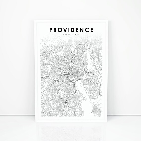 Providence Ri Map Print Rhode Island Usa Map Art Poster City Etsy