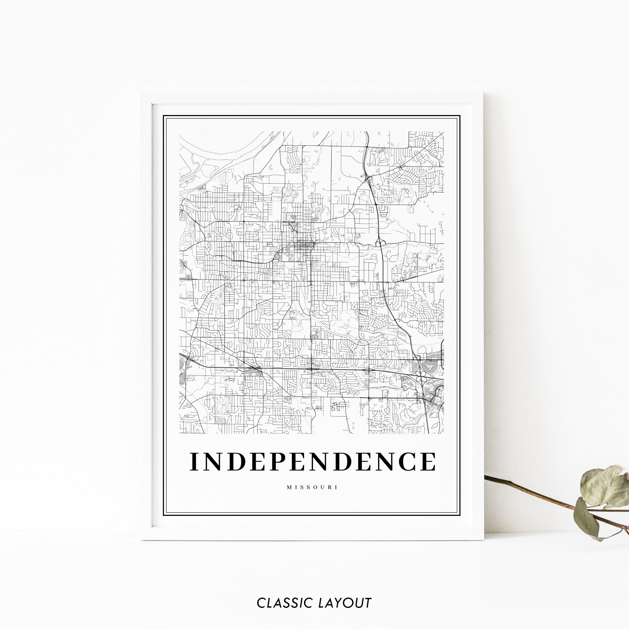 Independence MO Map Print Missouri USA Map Art Poster City | Etsy