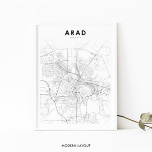 Arad Roemenië kaart afdrukken, kaart kunst poster, Crișana România, stad straat routekaart afdrukken, kinderkamer muur kantoor decor, afdrukbare kaart