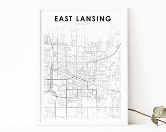 Lansing Street Map - Etsy Australia