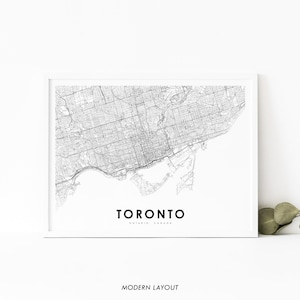 Impressão de mapa de Toronto Ontário, pôster de arte de mapa do Canadá, impressão de mapa de estradas da cidade, decoração de parede de quarto de berçário, mapa para impressão