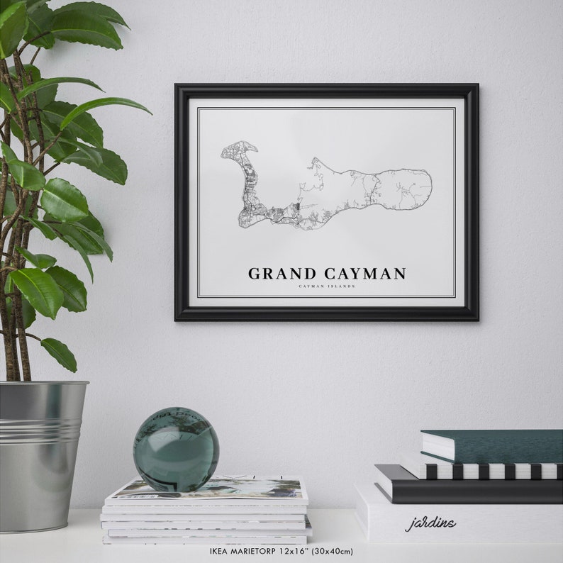 Grand Cayman Map Print Cayman Islands Map Art Poster 
