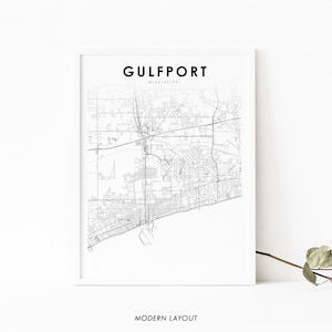 Mississippi USA Karte Kunst Poster, Mississippi MS Map Print, Harrison, City Street Road Map Print, Kinderzimmer Wand Büro Dekor, druckbare Karte