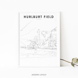 Hurlburt Field AFB FL kaart afdrukken, Mary Esther Florida kaart VS kaart Art Poster luchtmachtbasis stad stratenplan afdrukken Office Wall Decor afdrukbare kaart
