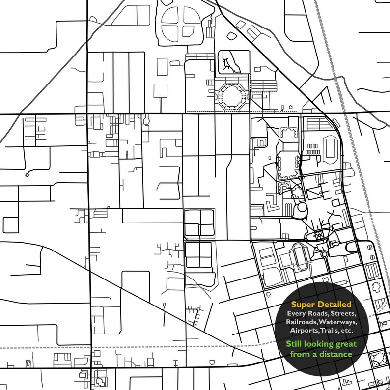 Hammond LA Map Print Louisiana USA Map Art Poster Tangipahoa Etsy