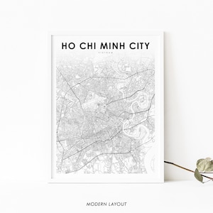 Ho Chi Minh City Vietnam Map Print, Map Art Poster, Saigon Sài Gòn City Street Road Map Print, Nursery Room Wall Office Decor, Printable Map