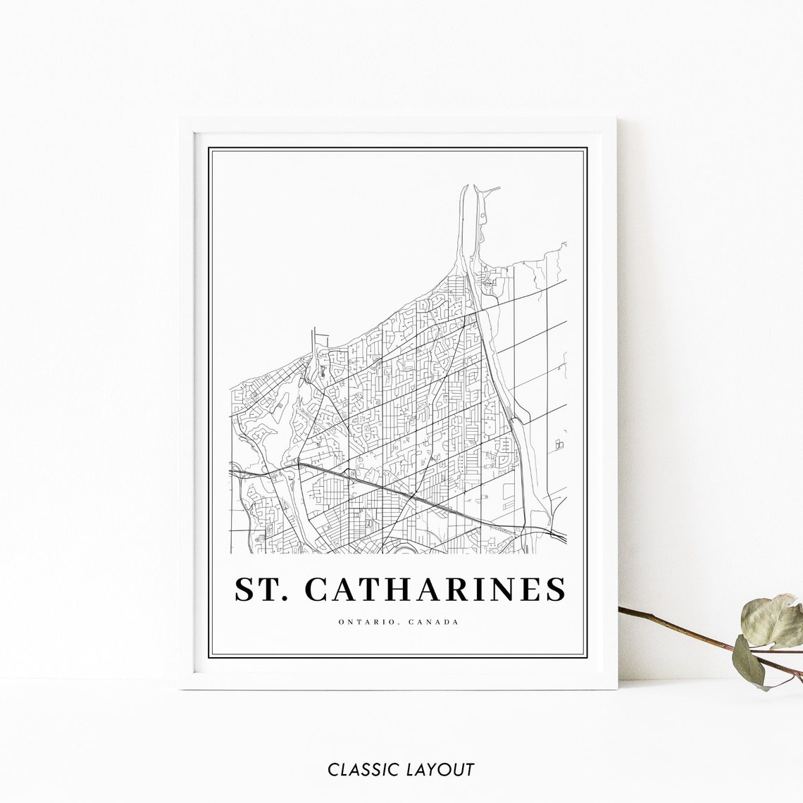 St. Catharines Ontario Map Print ON Canada Map Art Poster Etsy