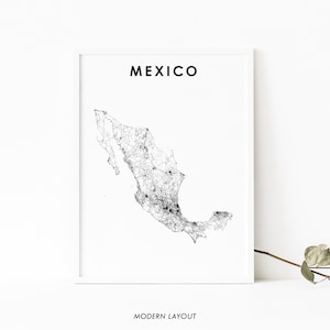 Mexico kaart afdrukken, routekaart poster, México Estados Unidos Mexicanos Mexico-stad kaart kunst, kinderkamer muur kantoor decor, afdrukbare kaart