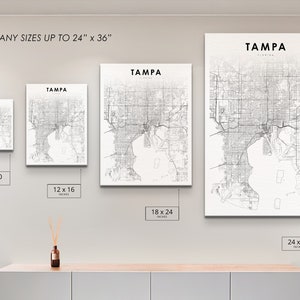 Tampa FL Map Print, Florida USA Map Art Poster, Tampa Bay Area City Street Road Map Print, Nursery Room Wall Office Decor, Printable Map image 5