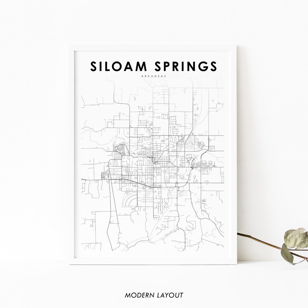 Siloam Springs AR Map Print Arkansas USA Map Art Poster Etsy