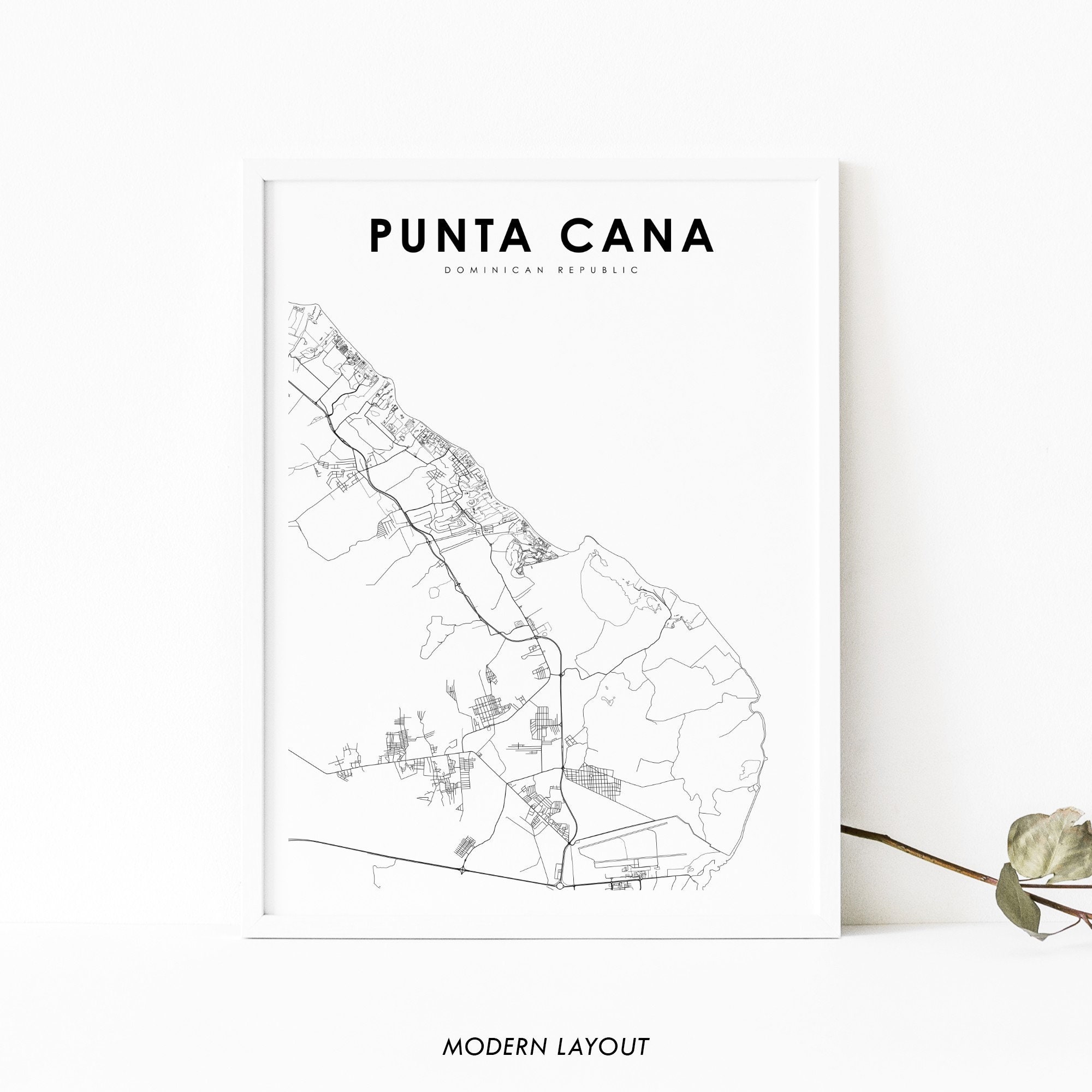 Punta Cana Dominican Republic Map Print Map Art Poster City | Etsy