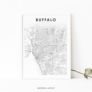 Buffalo Area NY Karte Print, New York USA Karte Kunst Poster, Cheektowaga, Stadt Straße Karte Druck, Kinderzimmer Wand Büro Dekor, druckbare Karte
