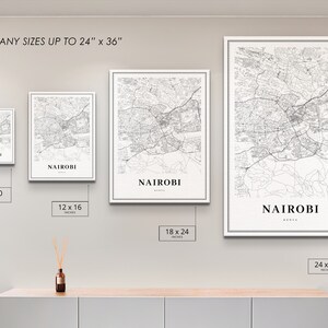 Nairobi Kenya Map Print, Map Art Poster, Nyrobi Africa City Street Road Map Print, Nursery Room Wall Office Decor, Printable Map image 6