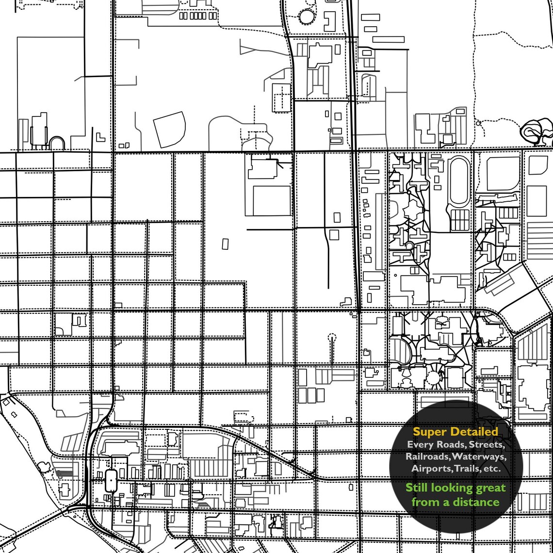 Stevens Point WI Map Print Wisconsin USA Map Art Poster Etsy