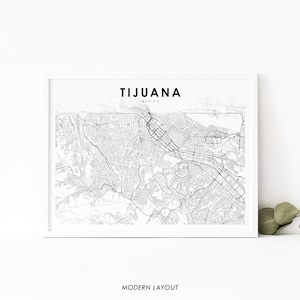 Tijuana Mexico Map Print, Map Art Poster, San Diego, Baja California, City Street Map Print, Nursery Room Wall Office Decor, Printable Map