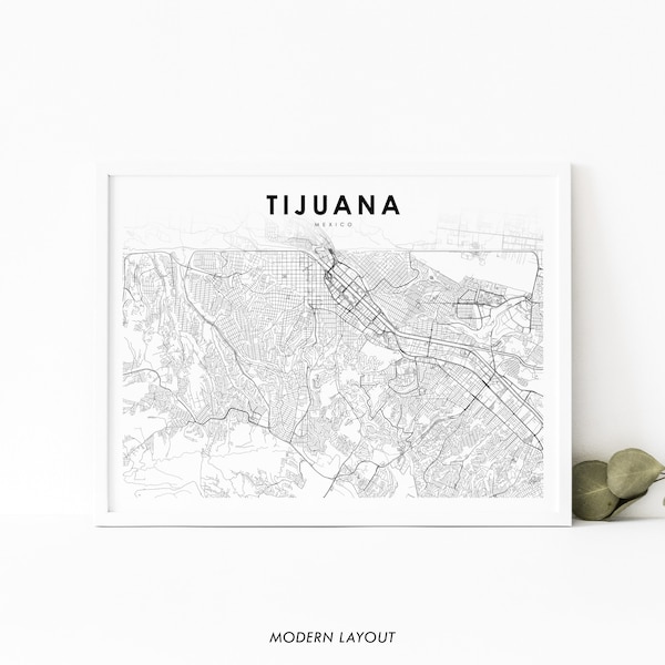 Tijuana Mexico Map Print, Map Art Poster, San Diego, Baja California, City Street Map Print, Nursery Room Wall Office Decor, Printable Map