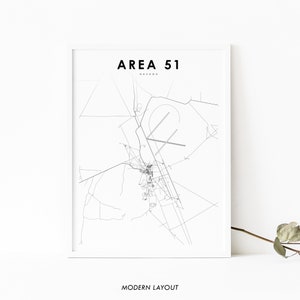 Stampa mappa Area 51 NV, poster artistico mappa Nevada USA, aeroporto accogliente, lago Groom, stampa mappa stradale, decorazione ufficio parete stanza asilo nido, mappa stampabile