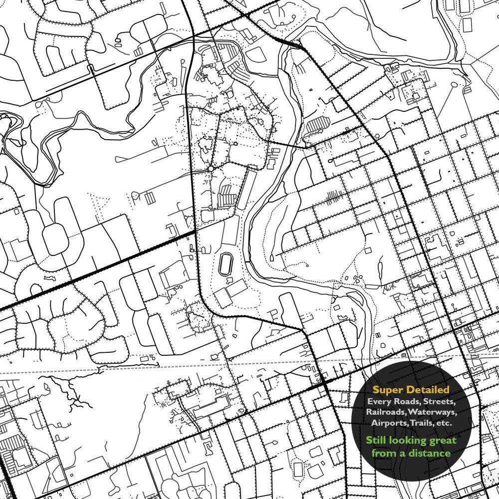 London Ontario Map Print ON Canada Map Art Poster Western - Etsy