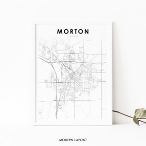 Morton IL Karte Druck, USA Karte Kunst Poster, Tazewell County, Stadt Straße Straße Karte Druck, Kinderzimmer Wand Büro Dekor, druckbare Karte