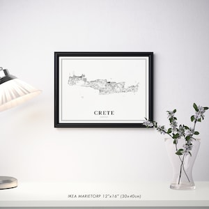 Crete Greece Map Print, Road Map Art Poster, Κρήτη Kríti Krḗtē Greek, Crete Island Map Art, Nursery Room Wall Office Decor, Printable Map image 4