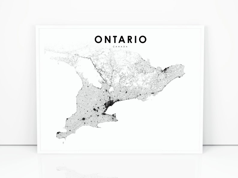 Southern Ontario Map Print Ontario Road Map Print Toronto ON | Etsy