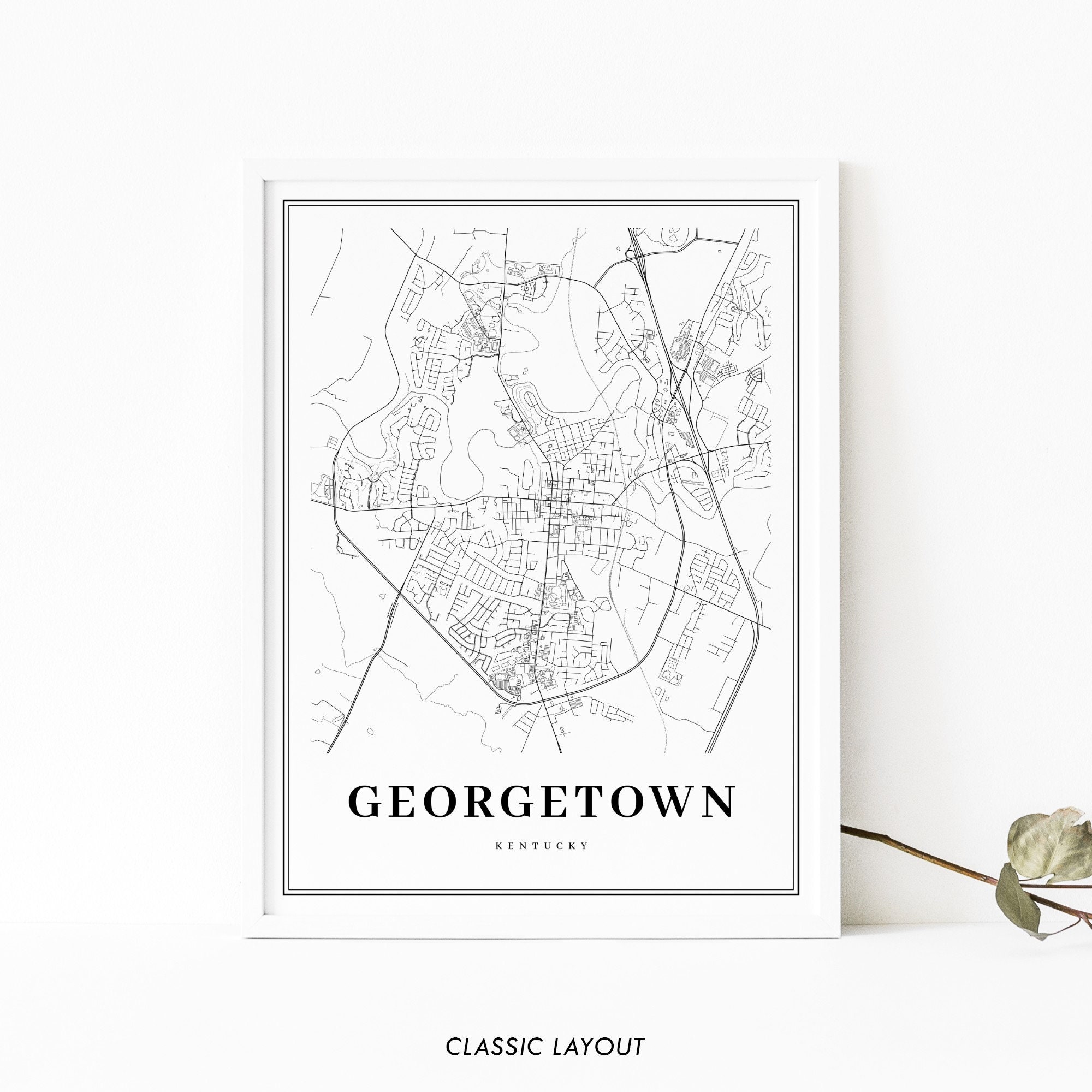 KY Map Print Kentucky USA Map Art Poster Scott Etsy