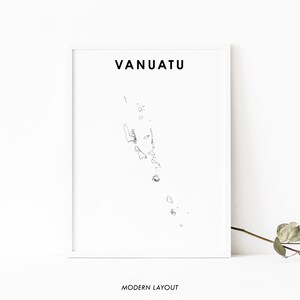 Vanuatu Karte Print, Road Map Poster, Port Vila Efate Archipel Salomonen Fidschi, Karte Kunst, Kinderzimmer Wand Büro Dekor, druckbare Karte