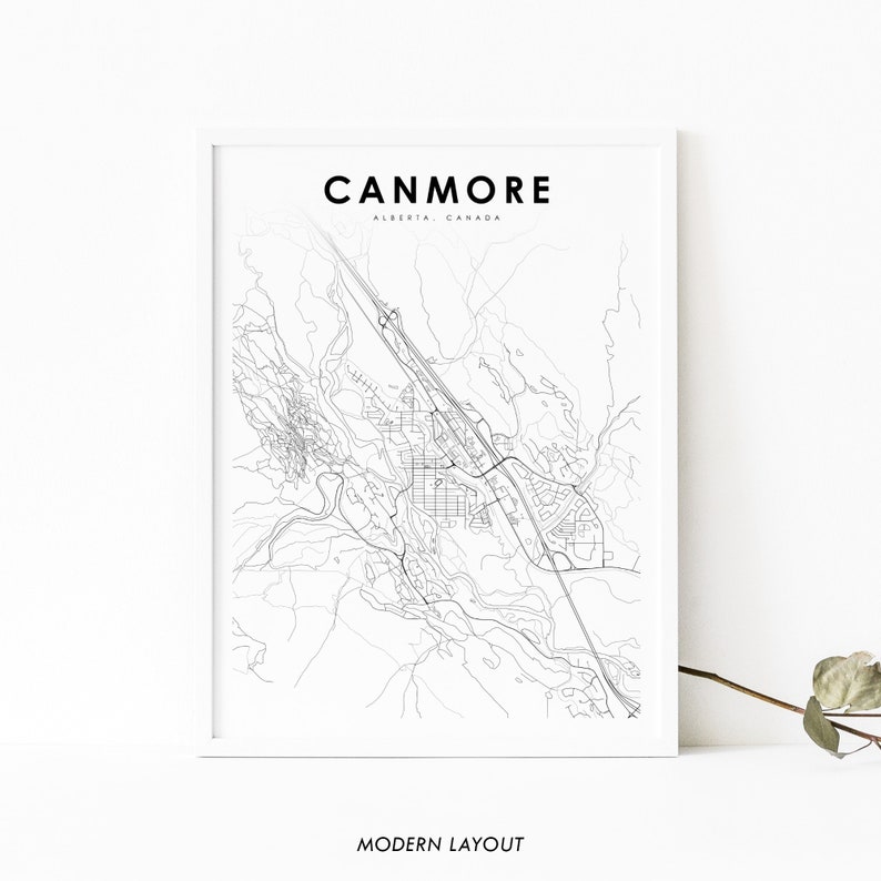 Canmore Alberta Map Print AB Canada Map Art Poster City Etsy Canada