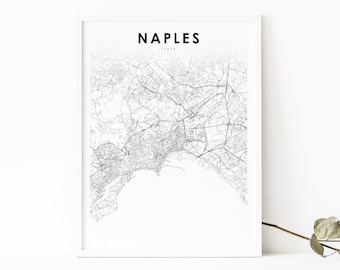 Naples Area Italy Map Print, Napoli Italia Map Art Poster, City Street Road Map Print, Nursery Room Wall Office Decor, Printable Map