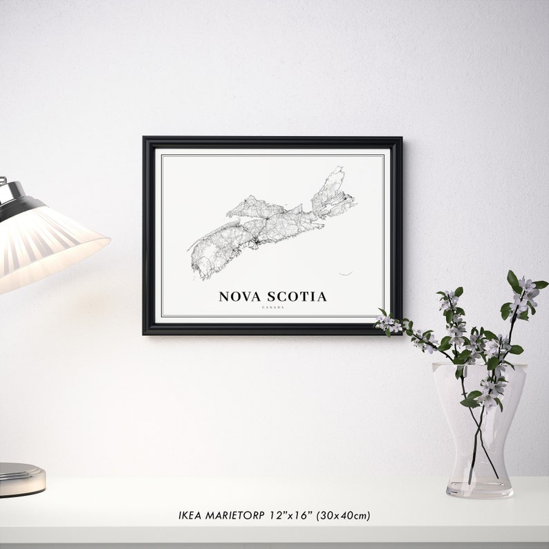 Nova Scotia Map Print, NS Canada State Road Map Print, Halifax, Map Art Poster, Nursery Room Wall Office Decor, Printable Map image 4