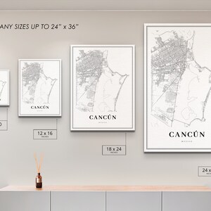 Cancun Area Mexico Map Print, Cancún México Map Art Poster, City Street ...