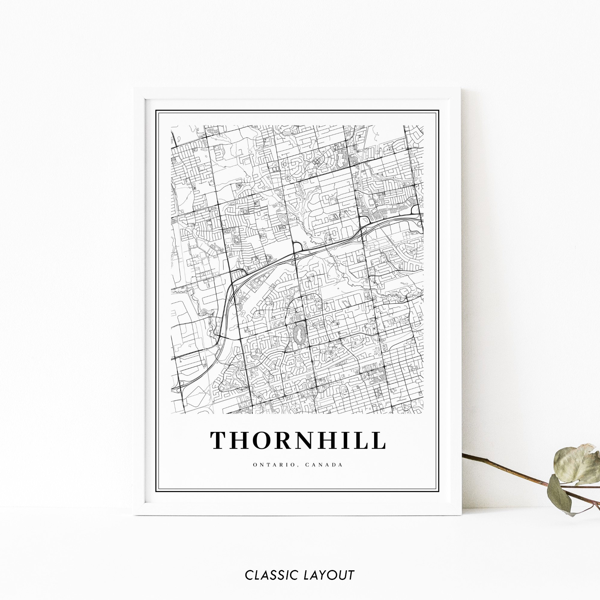 Thornhill Ontario Map Print Toronto ON Canada Map Art Poster Etsy