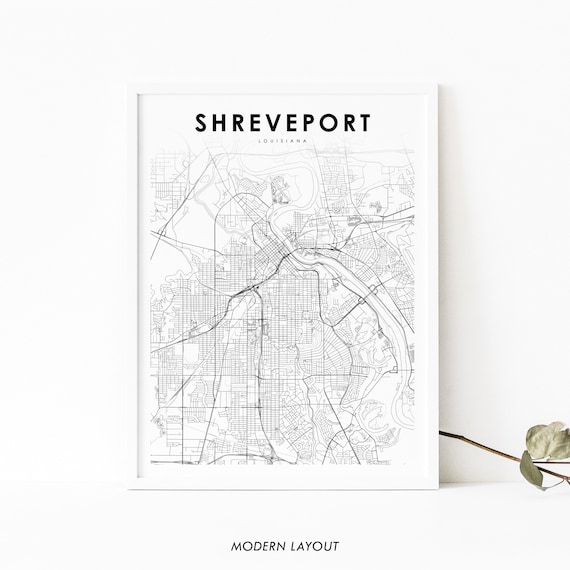 Shreveport LA Map Print Louisiana USA Map Art Poster City | Etsy