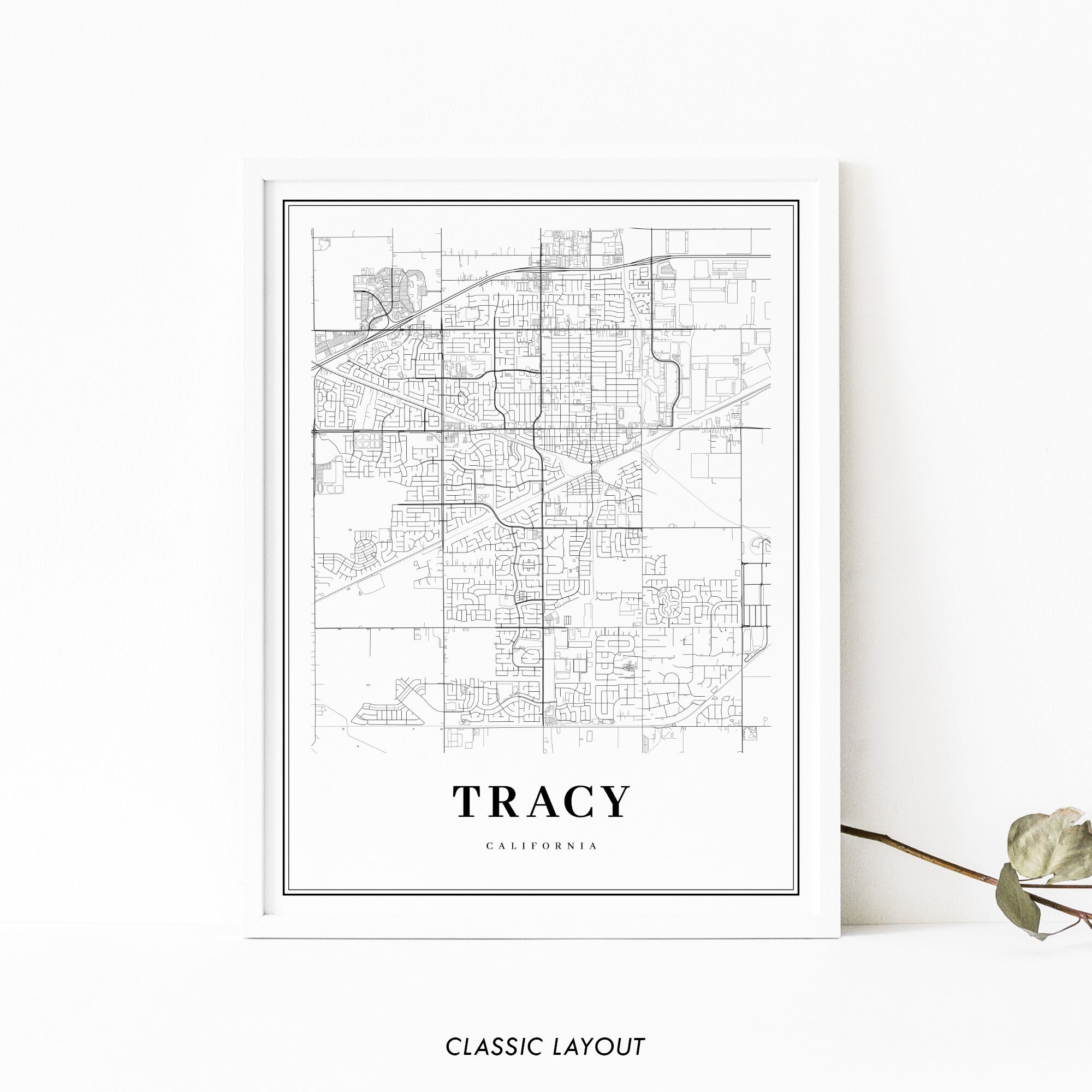 Tracy CA Map Print California USA Map Art Poster San Joaquin - Etsy