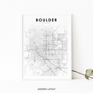 Boulder CO Map Print, Colorado Map Art Poster, USA Map Art, City Street Road Map Print, Nursery Room Wall Office Decor, Carte imprimable