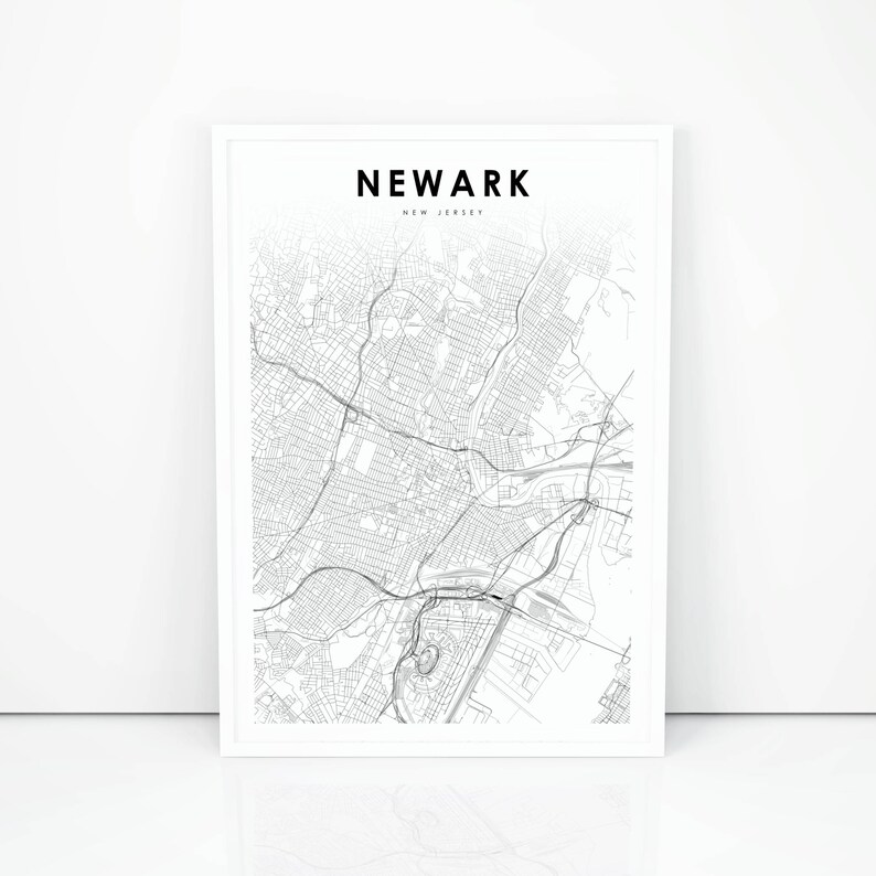 Newark Map Print, Contemporary Jersey NJ United states of america Map Artwork Poster, Metropolis Highway Highway Map Print, Nursery Space Wall Business office Decor, Printable Map photo regarding Printable Map of New Jersey called Newark Map Print, Fresh Jersey NJ United states of america Map Artwork Poster, Town Road Highway Map Print, Nursery Place Wall Business office Decor, Printable Map