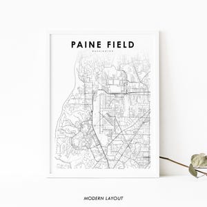 Painte Field WA Karte Druck, Washington USA Karte Kunst Poster, Snohomish County, Stadt Straße Straßenkarte Druck, Zimmer Büro Wanddekor, druckbare Karte