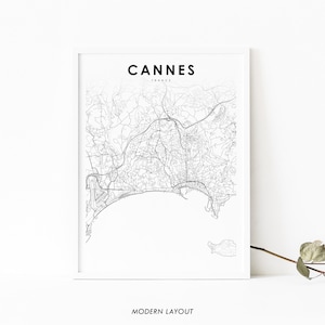 Canas Frankreich Karte Print, Karte Kunst Poster, Canas Alpes-Côte d'Azur, Stadt Straße Road Map Print, Kinderzimmer Wand Büro Dekor, druckbare Karte