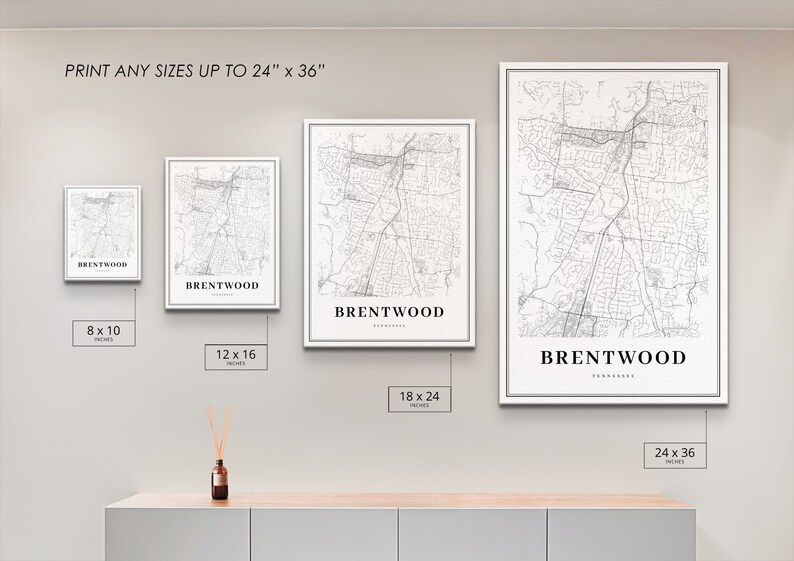 Brentwood TN Map Print Tennessee USA Map Art Poster - Etsy