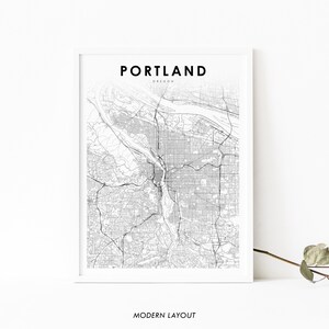 Portland Area OR Map Print, Oregon USA Map Art Poster, City Street Road Map Print, Nursery Room Wall Office Decor, Printable Map